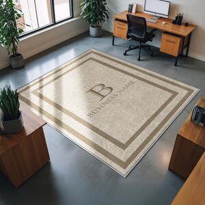 Business Name Monogram Indoor Rug Your Design Entryway Entry Custom ...