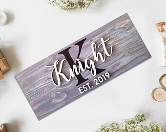 Family Name Sign, Last Name Sign, Establish Sign, Personalized Wedding Gift, Custom Housewarming Gift, MDF Wood Farmhouse Wall Decor FNS