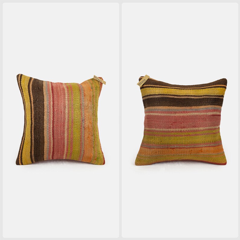 Turkish Kilim Pillow BUNDLE DEALS Throw Pillow 16x16 Pillow Cover Farmhouse Pillow|Bohemian Pillow|2657-58