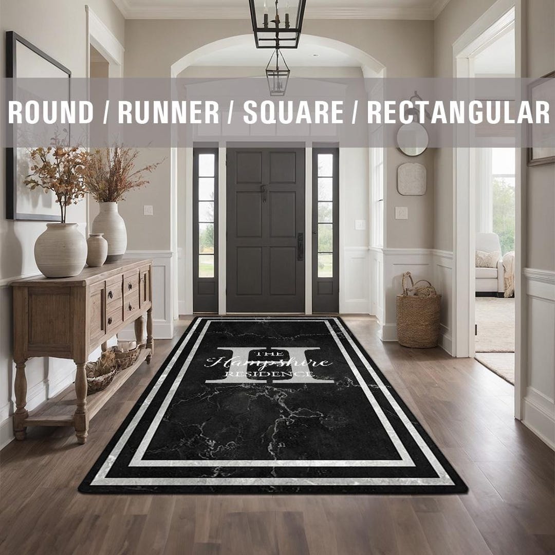 Family Name Entry Rug Personalized Entryway Rug Entrance Rug Inside ...