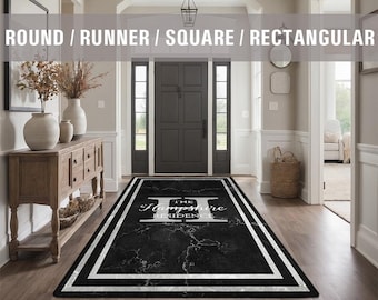 Family Name Entry Rug Personalized Entryway Rug Entrance Rug Inside House Indoor Welcome Mat Low Pile Non Slip Machine Washable AR304-06-C