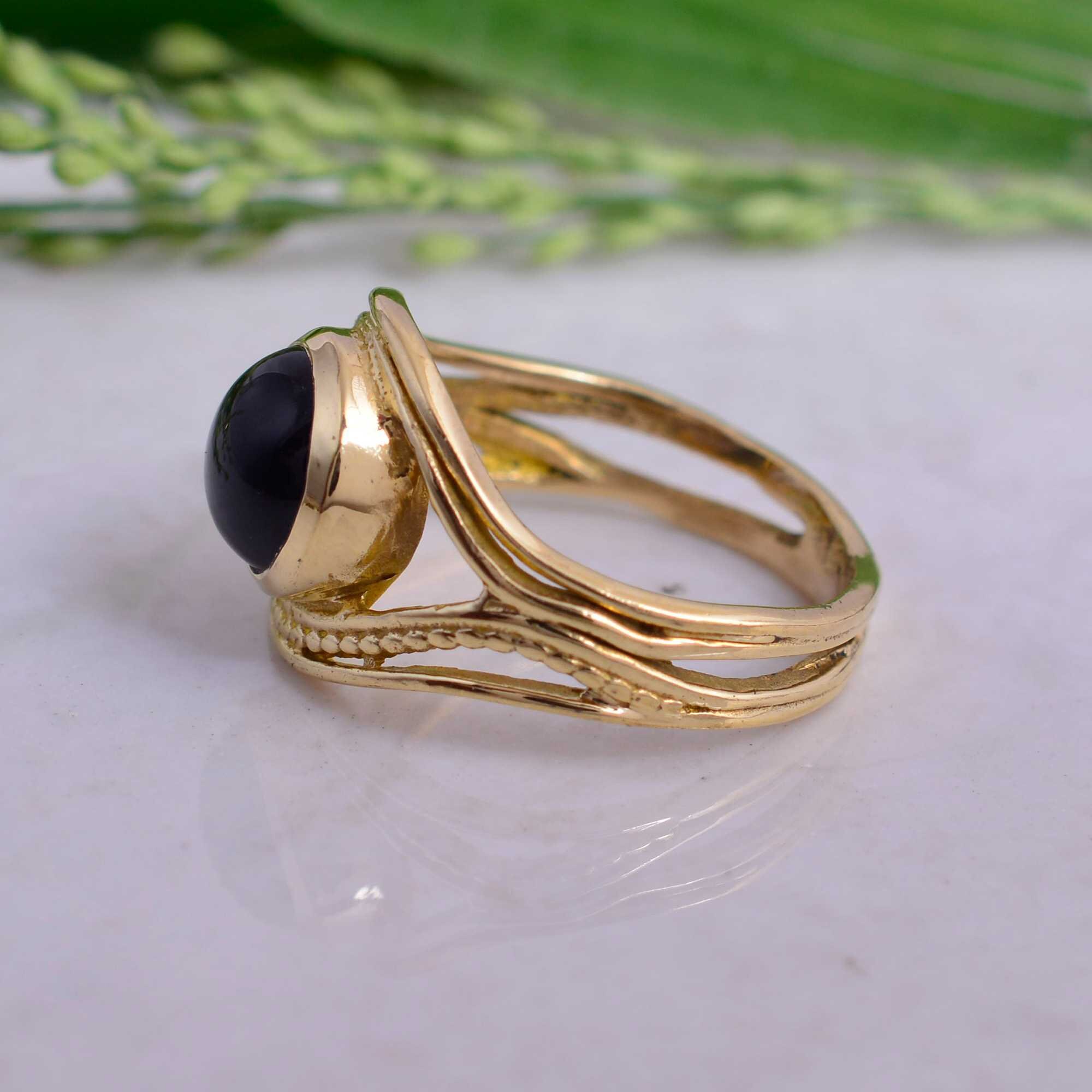 Gold Colour 2022 New Black Stone Ring Stainless Steel Fashion Men Women Ring  Fashion Words Jewelry Wedding Gift