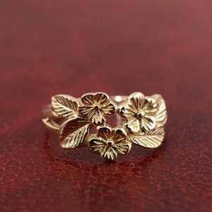 Flower Ring, Boho Ring, Minimalist Ring, Flower Leaf Ring, Unique Ring, Floral Ring, Gold Ring, Dainty Ring For Women, Everyday Ring