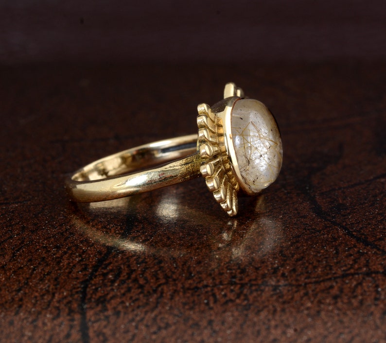 Indian jewelry Gemstone ring,Brass ring,Handmade rings,Statement ring,women ring,gift for her,Wings ring Vintage jewelry Moonstone ring