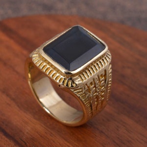 Black Onyx Signet Ring, Handmade Ring, Gold Signet Ring, Delicate Stone Ring, Everyday Ring, Women Signet Ring, 925 Silver Ring For Women