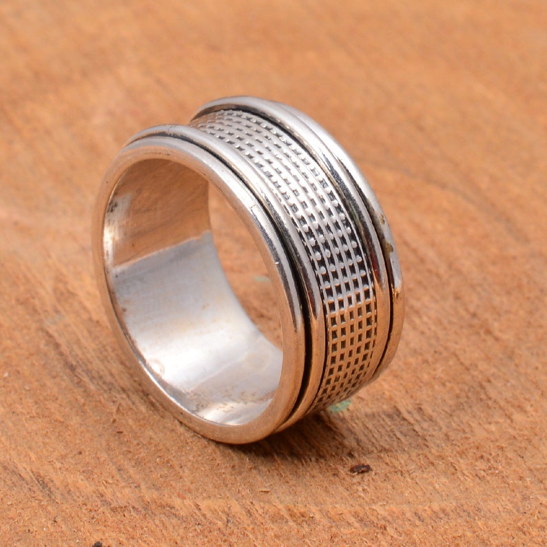 Anxiety Ring 925 Sterling Silver Ring Worry Ring Handmade Etsy
