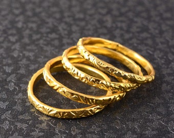 Gold Stack Ring, 18k Gold Filled Ring, Stack Ring, Thin Gold Ring, 14k Gold Ring, Simple Gold Ring, Stack Gold Ring, Gold Hammered Ring,