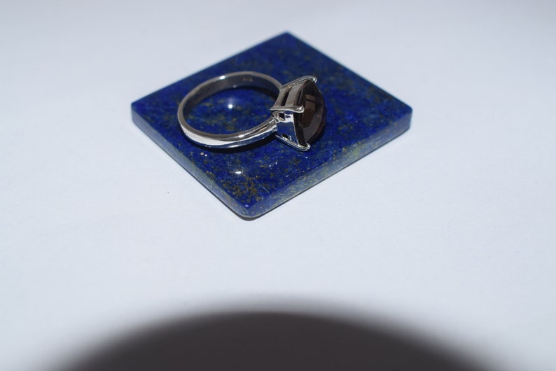 Smokey gemstone ring 925 sterling silver ring