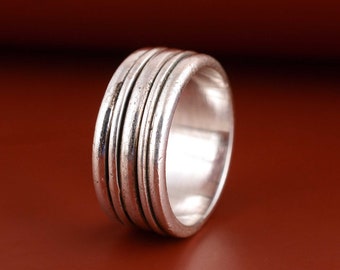 Bague large en argent sterling 925, bague, bague en argent, bagues pour femmes, fiançailles de mariage, cadeau pour elle, bagues de créateurs