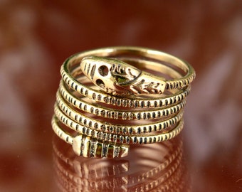 Vintage Silver Snakes Ring, Adjustable Snake Ring, Gold Snake Ring, Snake Ring, Animal Ring, Vintage Look, Size Adjustable Ring