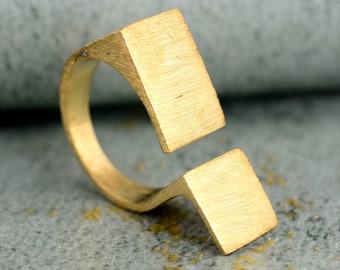 Modern Ring, Geometric Ring, Abstract Ring, Boho Jewelry, Ring For Women, Brass Ring, Adjustable Ring, Statement Ring, Gift For Women,