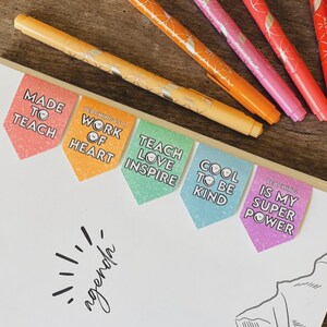 Teacher Appreciation Magnetic Bookmarks Set of 5, Laminated Bookmark, Bookmark, Book Lover Gift, Educator Recognition Week, Reader Gift Idea
