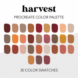 Harvest Procreate Color Palette, Brand Color Palette, iPad Illustration, Instant Download, HEX Codes, Procreate Art, Procreate Swatches
