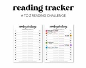 A to Z Book Tracker, Instant Download, Alphabet Reading Challenge, Printable Tracker, Digital Tracker, Bookish, Gift for Readers, Book Lover