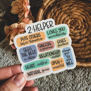Enneagram 2 The Helper Sticker, Enneagram Art, Enneagram Gift, Personality Type, Self Discovery, Motivational Sticker, Affirmations