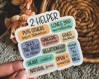 Enneagram 2 The Helper Sticker, Enneagram Art, Enneagram Gift, Personality Type, Self Discovery, Motivational Sticker, Affirmations