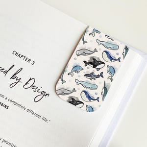 Watercolor Whales Magnetic Bookmark, Orca, Shark, Narwal, Dolphin, Ocean Bookmark, Bookish Gifts, Beach Read, Book Lover, Gift for Readers