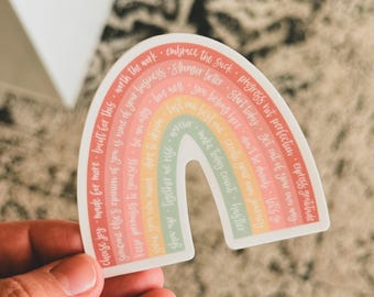 Affirmation Rainbow | Die Cut Vinyl Sticker | Decal | Waterproof | White Background