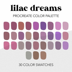 Lilac Dreams Procreate Color Palette, Brand Color Palette, iPad Illustration, Instant Download, HEX Codes, Procreate Art, Procreate Swatches