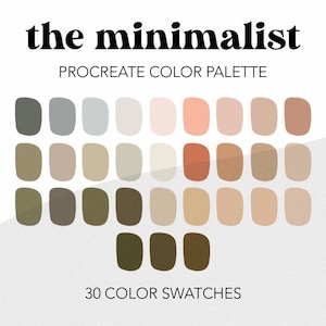 The Minimalist Procreate Color Palette, Brand Colors, iPad Illustration, Instant Download, HEX Codes, Procreate Art, Procreate Swatches