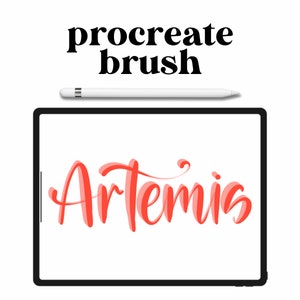 Pincel Artemis para Procreate, Descarga instantánea, Lettering para iPad, Procreate para iPad, Ilustración digital, Pincel de lettering, Sombra, Arte para Procreate