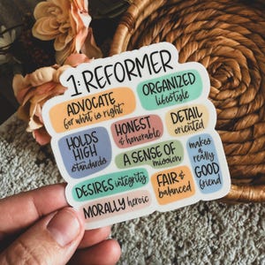 Enneagram 1 The Reformer Sticker, Enneagram Art, Enneagram Gift, Personality Type, Self Discovery, Motivational Sticker, Affirmations