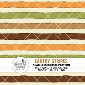 Earthy Messy Stripes Hand-Drawn Seamless Pattern File, 300 DPI PNG, Instant Download Earth Tones Olive Brown Neutral Beige