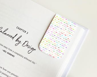 Rainbow Arrows Magnetic Bookmark, Laminated Bookmark, Magnetic Bookmark, Book Lover Gift, Rainbow, Reader Gift Idea, Gift for Her