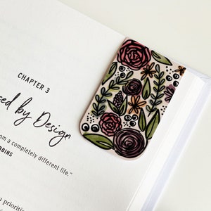 Floral Pattern | Magnetic Bookmark | Laminated | Book Lover | Planner Page Marker