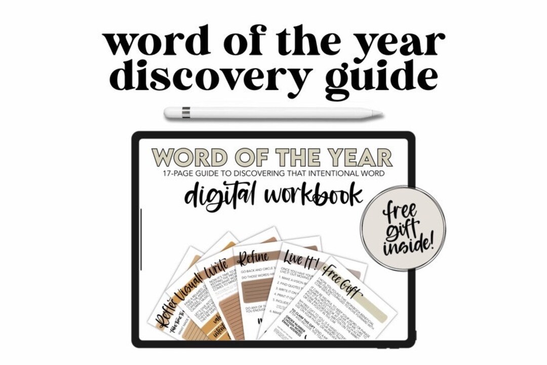 Printable Word of the Year Workbook, 2024 Word of the Year, Digital