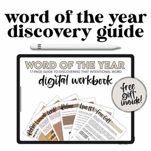 Printable Word of the Year Workbook, 2024 Word of the Year, Digital Download, Goal Planner, GoodNotes Compatible, New Years Resolution Guide