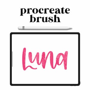 Luna Procreate Brush, Instant Download, iPad Lettering, iPad Procreate, Digital Illustration, Lettering Brush, Texture Brush, Procreate Art
