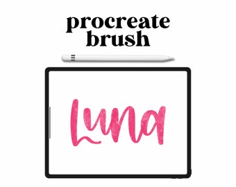 Luna Procreate Brush, Instant Download, iPad Lettering, iPad Procreate, Digital Illustration, Lettering Brush, Texture Brush, Procreate Art
