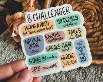 Enneagram 8 The Challenger Sticker, Enneagram Art, Enneagram Gift, Personality Type, Self Discovery, Motivational Sticker, Affirmations