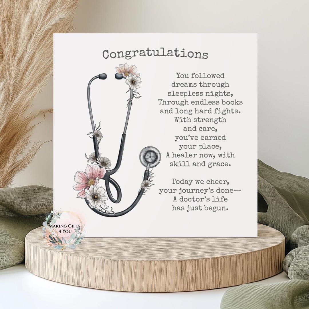 Congratulations Doctor Card, Qualified Doctor Card, Doctor Graduate ...
