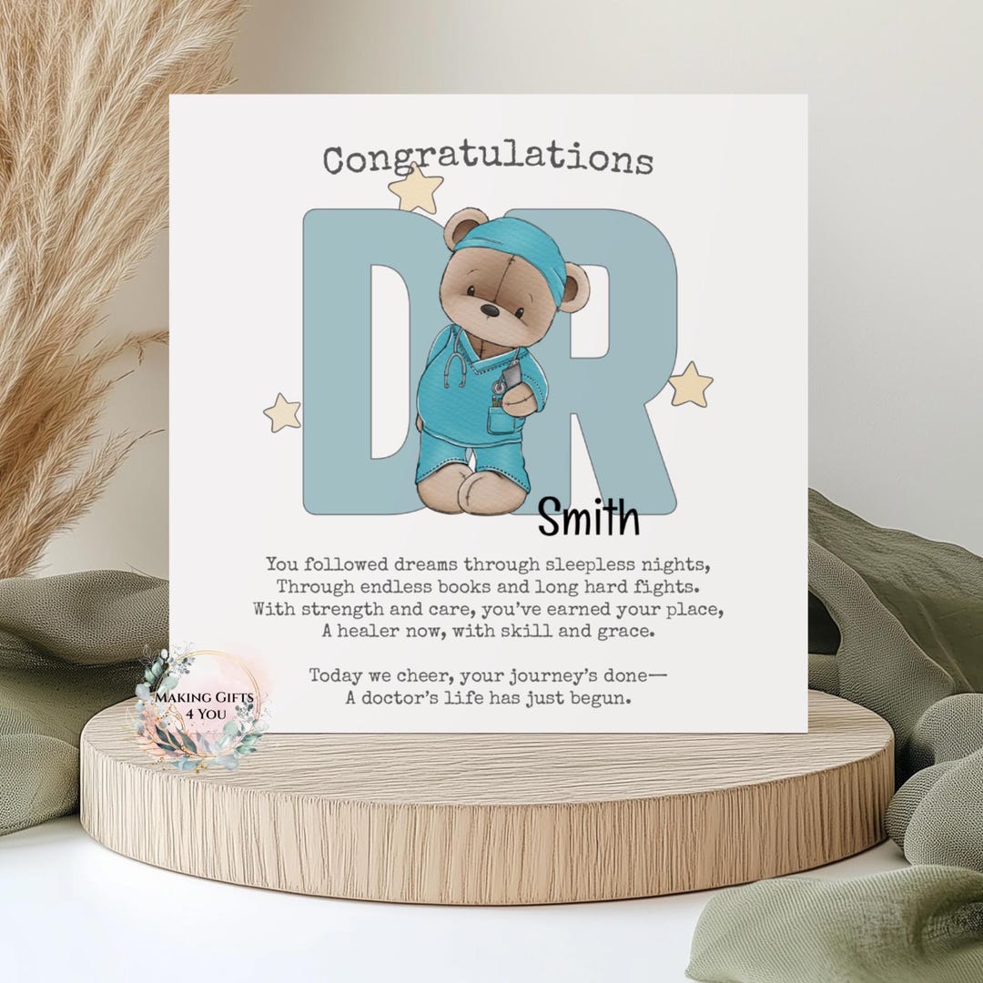 Personalised Congratulations Doctor Card, Qualified Doctor Card, Doctor ...