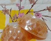 Kimberley Peach Lustre 2 Cereal Bowls Anchor Hocking Fire King Oven Proof