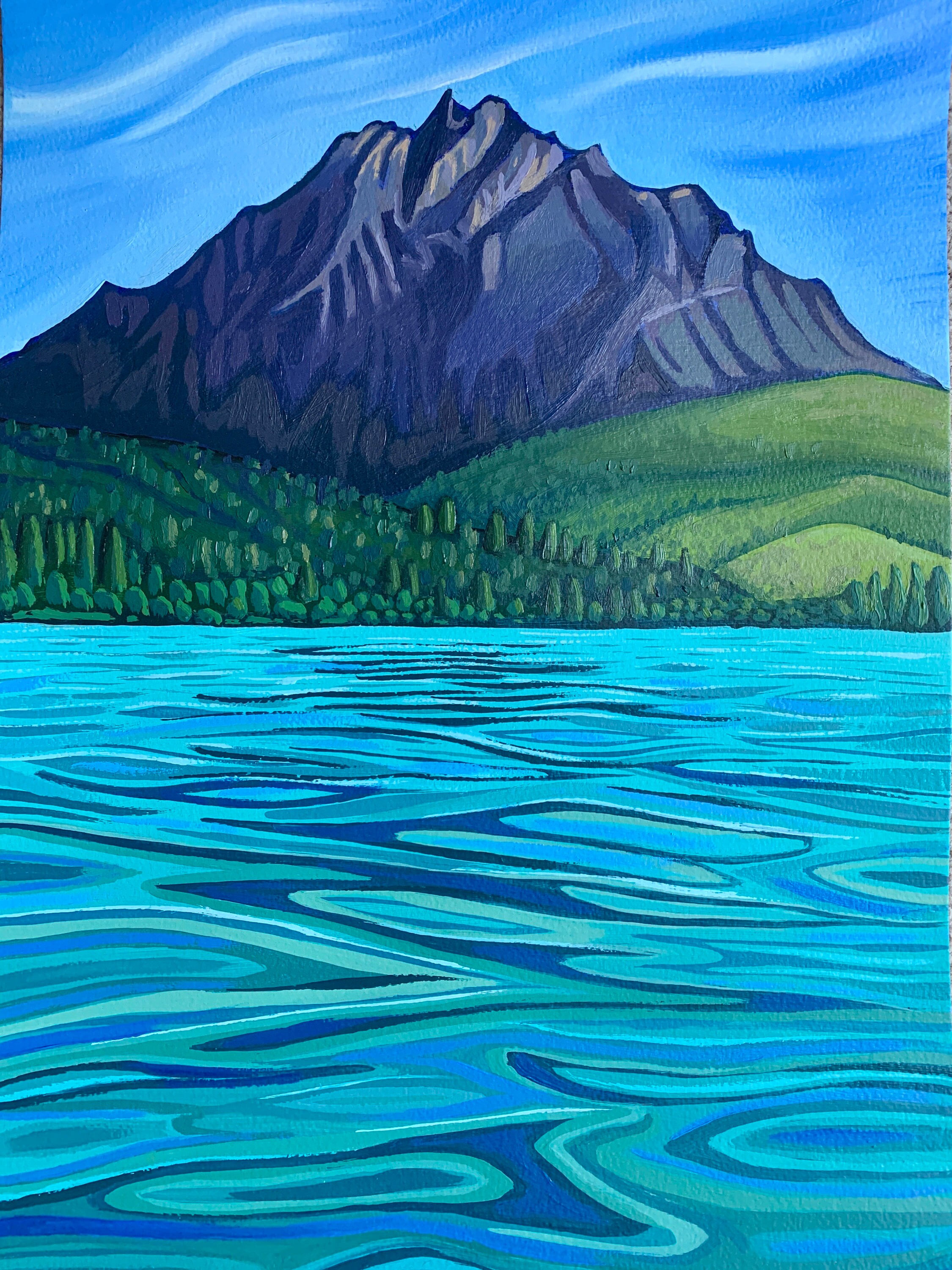 A3 size - PILATUS LUCERNE SWITZERLAND - original oil painting