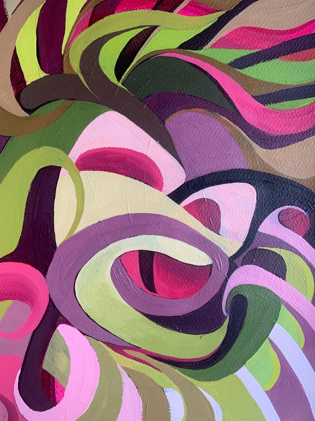 Original Oil Over Acrylic Painting Abstract Dragons Eye Etsy