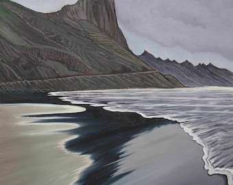 16x20 inch - TENERIFE ROQUE de las BODEGAS beach - Original Oil Painting