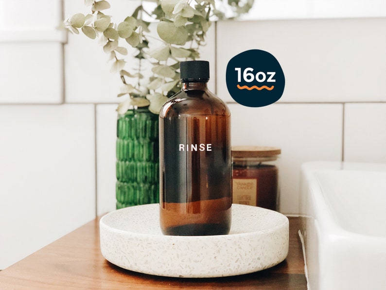 Glass Mouthwash Bottle 16oz Amber Glass Mouth Rinse Bottle Etsy