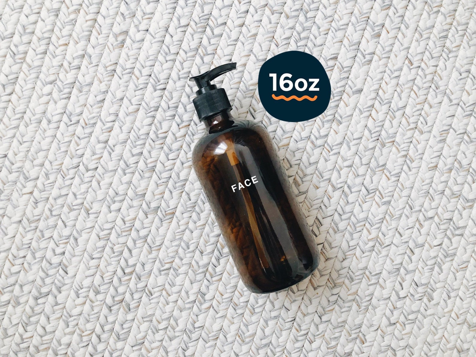 Glass Face Wash Dispenser 16oz Amber Glass Face Wash Bottle Etsy