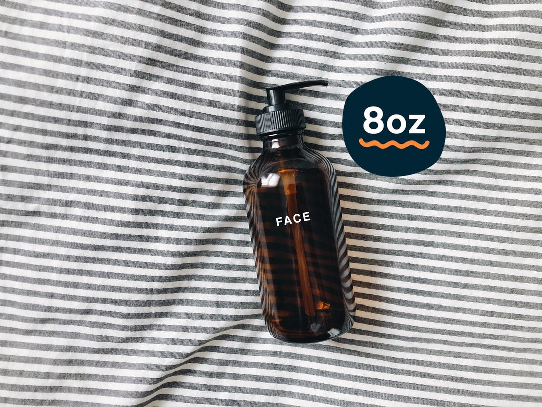 Amber Glass Face Wash Dispenser 8oz Bottle W/ Pump Face Etsy