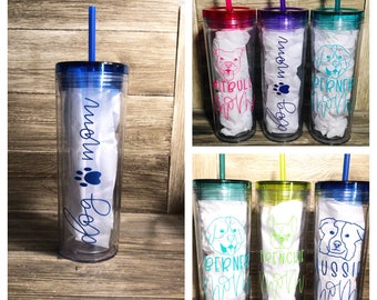 Dog Mom tumbler Aussie Gift for dog mom Lab Golden Husky etc 24 oz Tumbler Dog Mom Color Changing Tumbler cup Fur mama tumbler Pug