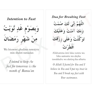 Afdrukbare ramadan-vastenintentie van 3 x 5 inch en iftaar-dua - perfect voor ramadan, iftaar-bijeenkomsten - ALLEEN DOWNLOAD