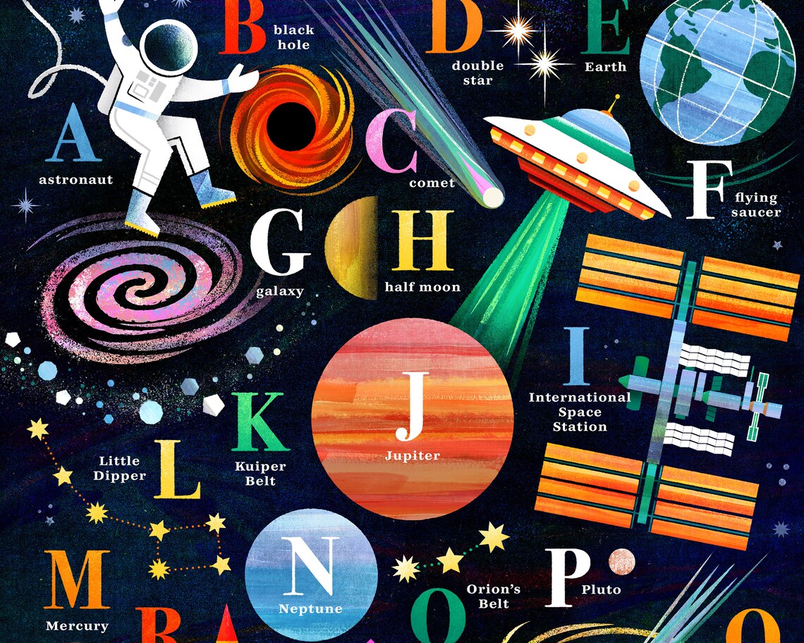 Space Alphabet Giclée Art Print - Etsy