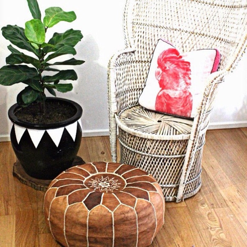 pouf pouff Hot selling Beautiful HANDMADE Ottoman Moroccan pouf Leather Authentic Moroccan poufs ottoman puf Fast shipping Pouf pouffe