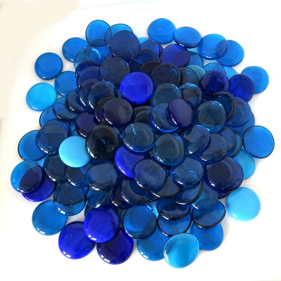 Large Mixed Blue Glass Gems 4.75 Lbs Approximately 100 per Etsy Canada