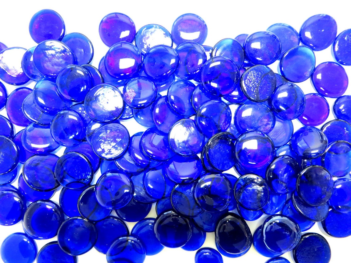 Large Dark Blue Glass Gems 4.75 Lbs Approximately 100 per Etsy
