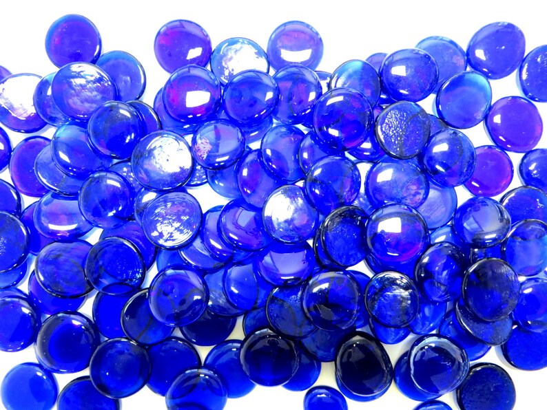 Large Dark Blue Glass Gems 4.75 Lbs Approximately 100 per Etsy